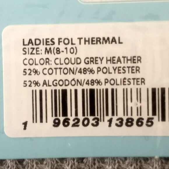 NEW Fruit of the Loom Womens M 8 - 10 Grey Heather Waffle Crew Thermal Top - Picture 4 of 4